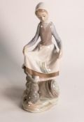 Lladro figure of girl with rabbit D-4My, h.22.5cm.