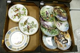 A collection of Spode Decorative Wild Bird theme wall plates(2 Trays)