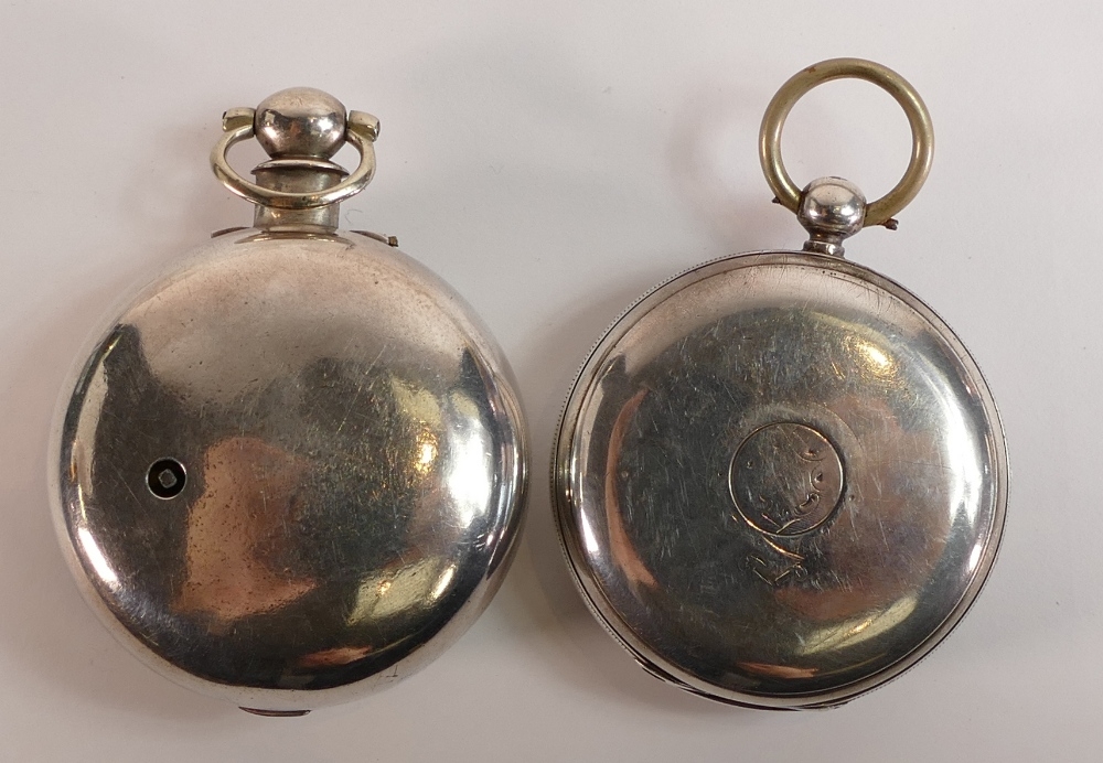 Two silver gents pocket watches, no keys so sold as not working (2) - Image 2 of 2