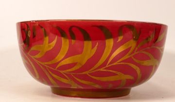 Wedgwood Arts & Crafts Bowl, Silver Lustre on Maroon Ground. Reminiscent of the work of Millicent