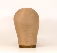 Vintage Canvas C Mannequin Head Hat / Wig Makers Mould , marked London to base, height 25cm & approx