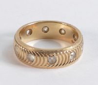 9ct gold ladies eternity ring, size L, 4.5g.