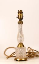 Early 20th Century Crystal and Gilt Table Lamp with Bakelite switch and braided cord. Nibbles to