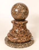Heavy Marble Ball & Plinth, height 21cm