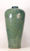 A Large 20th Century Meiping Form Pottery Vase, with mottled green glaze, Unmarked. height: