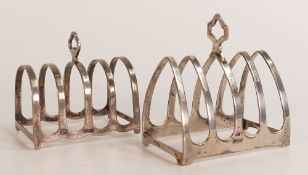 Two silver hallmarked toast racks, weight 98.1g