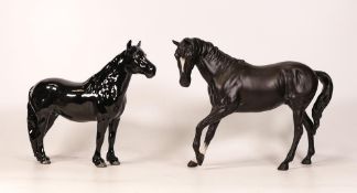 Beswick Black Beauty 2466 together with Fell Pony black gloss 1647 ( 1 leg reglued )