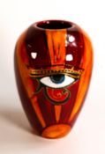 Anita Harris Egyptian Eye of Herus large Delta vase. Gold signed to base. Height 19cm
