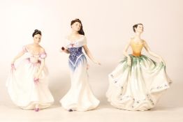 Royal Doulton Lady Figures to include Danielle Hn3001, For You Hn3754 & Cynthia Hn2440 (3)