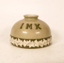 A Wiltshaw & Robinson Carltonware Sprigged Ware Inkwell. Slip applied lettering 'INK'. Diameter of