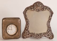 Silver hallmarked mirror in good used condition & with clear hallmarks, together with a large,