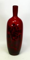 Royal Doulton Large Flambe Woodcut Vase 1617, height 35cm