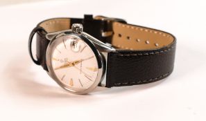 Rolex Tudor Oysterdate automatic watch, white dial with gold pointers & markers,new leather strap,