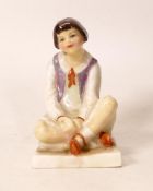 Rare Tuscan Pottery Figure Peggy Potted by Plant, height 8cm