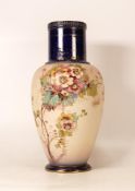 Carltonware Wiltshaw & Robinson Ivory Blushware Vase in a thorned rose pattern with raised