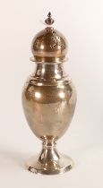 Large hallmarked silver sugar sifter / shaker / dredger, London 1913, good overall condition. Height