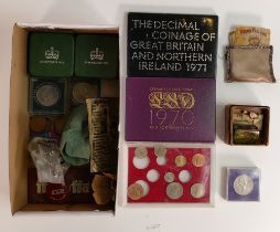 Job lot of assorted UK coins - includes crowns, coin sets etc.