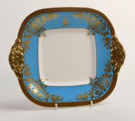 De Lamerie Fine Bone China Gold on Blue Handled Sandwich Plate , specially made high end quality