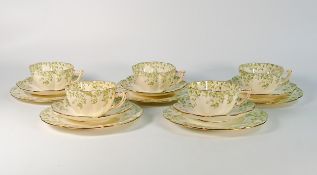 Wileman & co part tea set , Fairy shape, 4342 to include 5 cups & saucers and side plates (15