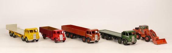 Repainted Dinky Supertoys Vehicles to include Foden Flat Bed Truck x2 , Guy Flatbed Truck together