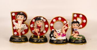 Four Betty Boop figures Boop A Oop Doop by Bradford exchange. Letters light up. ( letter o is