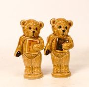 Two Wade Tedd E special edition bears, one with gold highlights. Height 8.5cm . This was removed