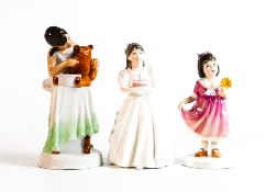 Royal Doulton Lady Figures Special Treat Hn3663, Birthday Girl Hn3423 & One for You Hn2970(2nds)