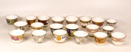 De Lamerie Fine Bone China Set of 6 Assorted pattern Arabic Tea Cups, approx 20