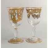 De Lamerie Fine Bone China Glass Crystal Tassel Patterned heavily gilded Wine Glasses , Made in