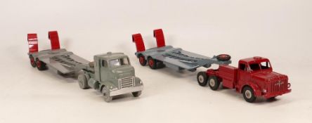 Two Repainted Dinky Toy Vehicles to include Thornycroft Mighty Antar & Tank Transporter & 660 Tank