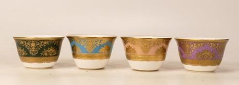 De Lamerie Fine Bone China 23 Exotic Garden pattern Arabic Tea Cups, in four different colours,