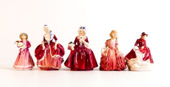 Royal Doulton lady figures to include Lavinia Hn1955, My first figurine HN3424, Emma HN3208, Rose