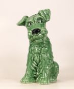 Sylvac Original Large seated terrier in green glaze 1380, h.29cm.