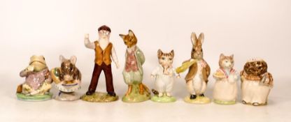 Royal Albert Breatix potter figures to include Mrs Ribby, Mr McGregor, Foxy whiskered gentleman