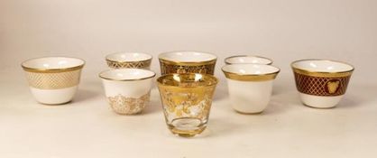 De Lamerie Fine Bone China Set of 6 Assorted pattern Arabic Tea Cups, approx 19