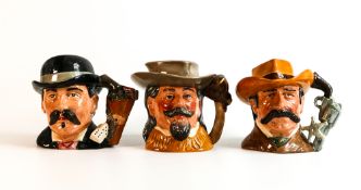 Royal Doulton Wild West Collection character jugs To include Doc Holiday D6731, Wyatt Earp D6711 &