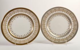 De Lamerie Fine Bone China, heavily gilded Dinner Plates , specially made high end quality item,
