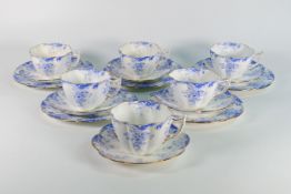 Wileman & co part tea set, Fairy shape , 9131 to include 6 cups & saucers, 5 side plates (17 pieces)