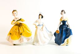 Royal Doulton Lady Figures Melony Hn2271, Margaret Hn2397 & Last Waltz Hn2315(3)