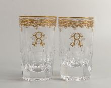 De Lamerie Fine Bone China Rope Design Patterned heavily gilded Tumbler initialed R , Made in