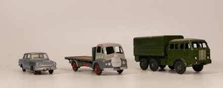 Repainted Dinky Tous Terrains Berliet , similar Guy Flat bed Truck & Dinky Toys Ford Cortins(3)