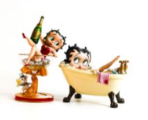 Two Betty Boop figures. Betty 90th Anniversary by Danbury Mint and betty in a bath (2)