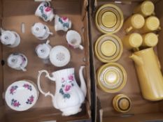 Franciscan retro coffee ware items including coffee pot, 12 saucers and 5 cups together with Royal