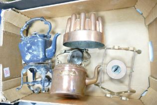 A mixed collection of items to include Vintage Spirit Kettle, Copper Tipping Kettle, Copper Jelly
