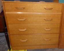 G-Plan four draw chest of drawers, w.75 x chest h.85 x d.46cm.