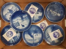 A mixed collection of Royal Copenhagen decorative wall plates (8)