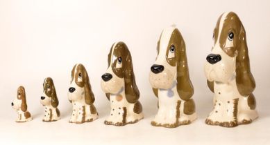 Set of Six Szeiler Graduated Dogs, tallest 20cm(6)
