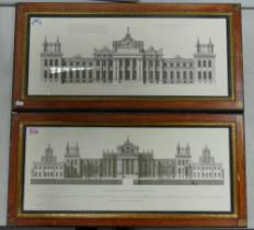 Two Prints of designs originally by Colen Campbell after Inigo Jones. Height: 38cm Width: 78.5cm (2)