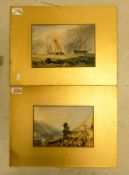 Joseph Mallord William Turner, Two Unframed Mounted Prints to include 'Dartmouth, on the River Dart'