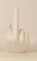 Anissa Kermiche candlestick in the form of a hand with a raised middle finger 'French For
